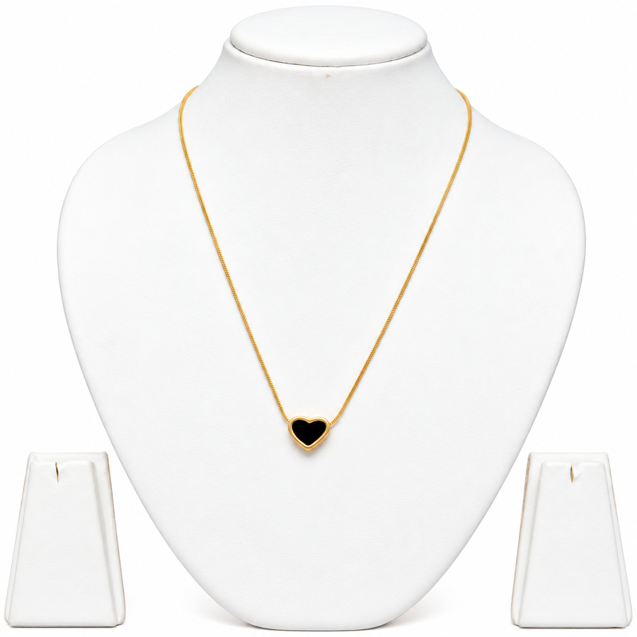 Black Minimalist Heart Chain