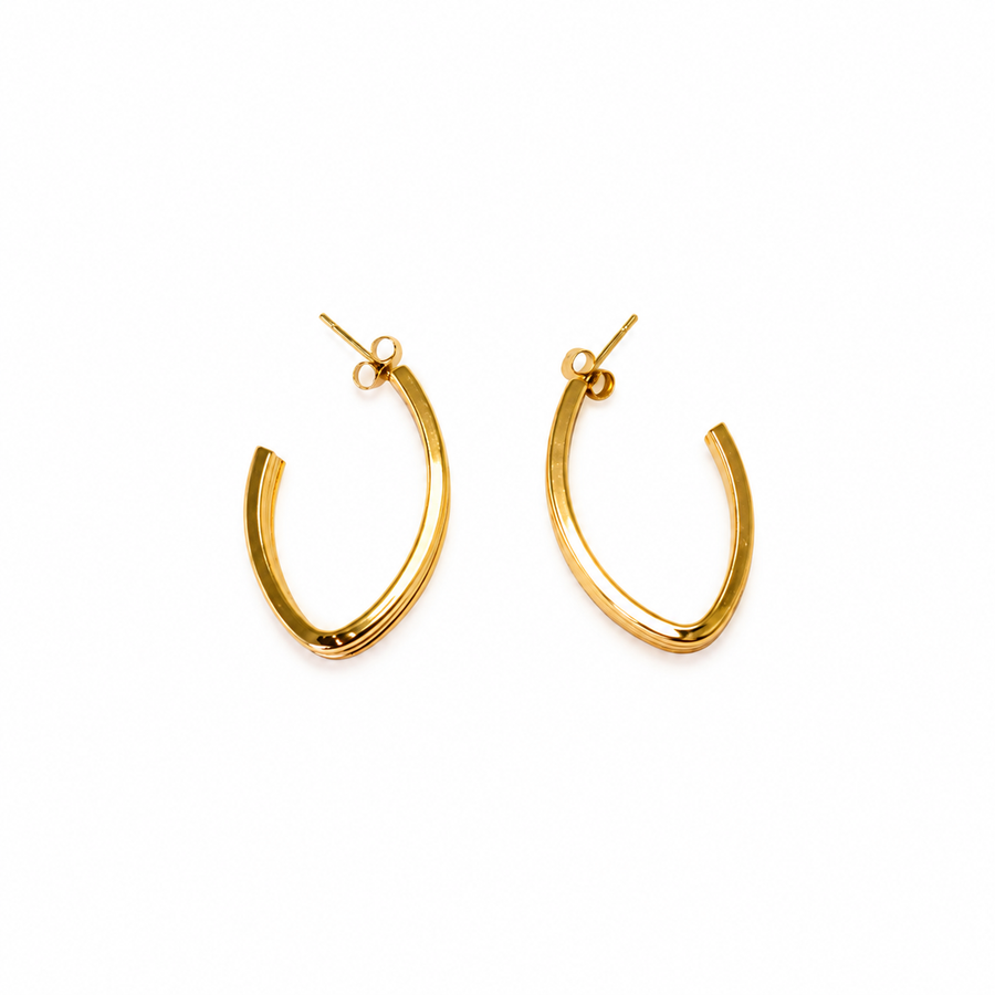 Gold-Tone Triple Layer Hoop Earrings