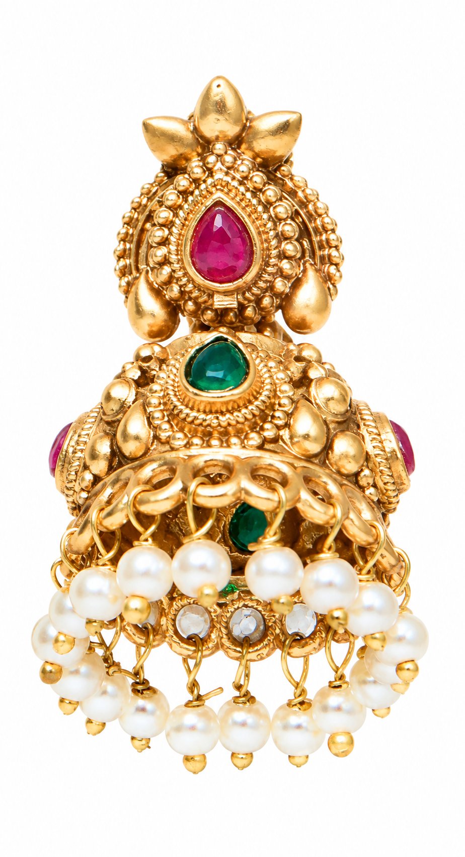 Green Kundan Stone & Jhumka
