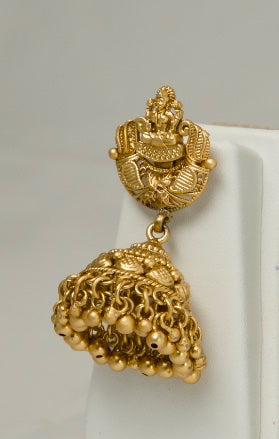 Antique Gold Plated Temple Jewelry Choker Set for Women | Traditional Bridal Necklace Set with Jhumka Earrings