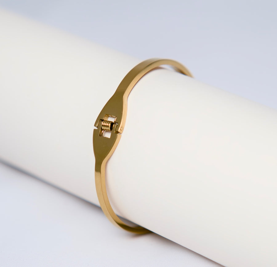 Gold American Diamond Open Cuff Bracelet | Adjustable Designer CZ Bracelet for Women