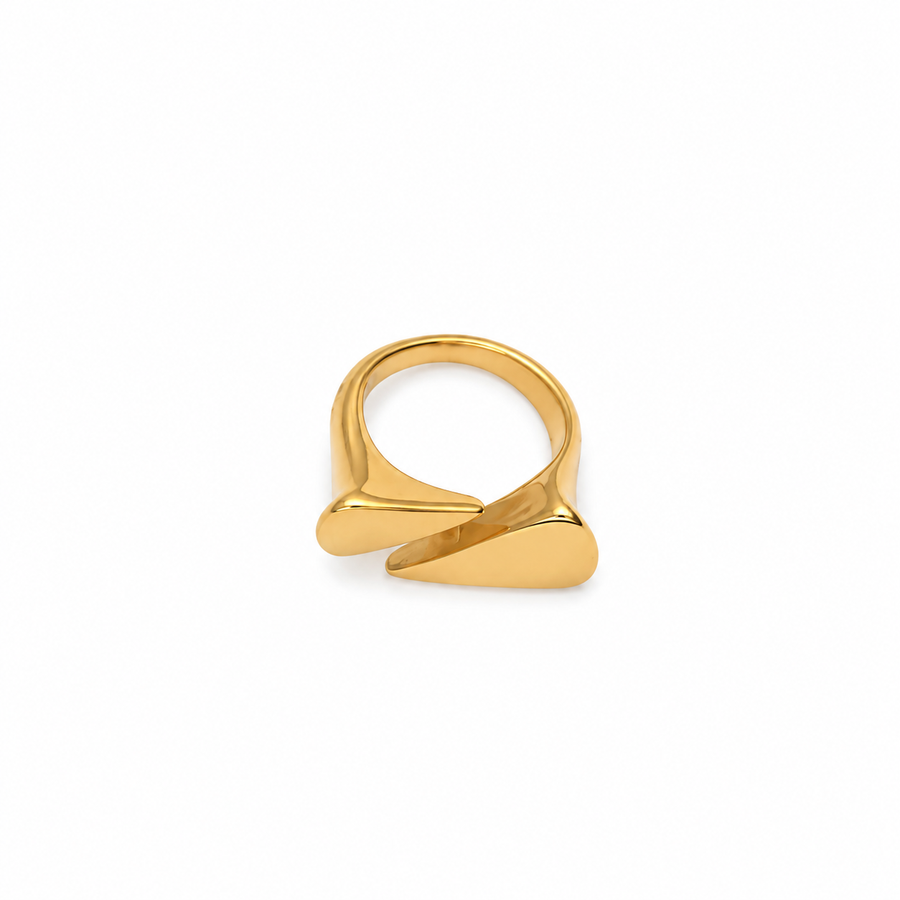Sculpted Crossover Gold Open Ring