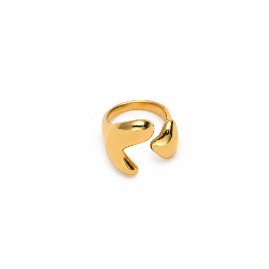 Sculpted Open Cuff Gold Ring