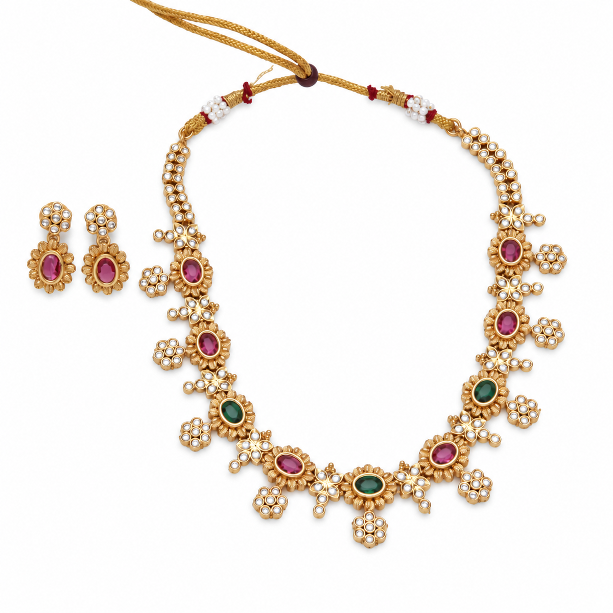 Ruby & Emerald AD Necklace Set