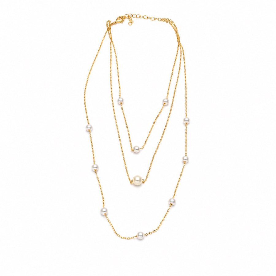 Elegant Pearl Layered Necklace