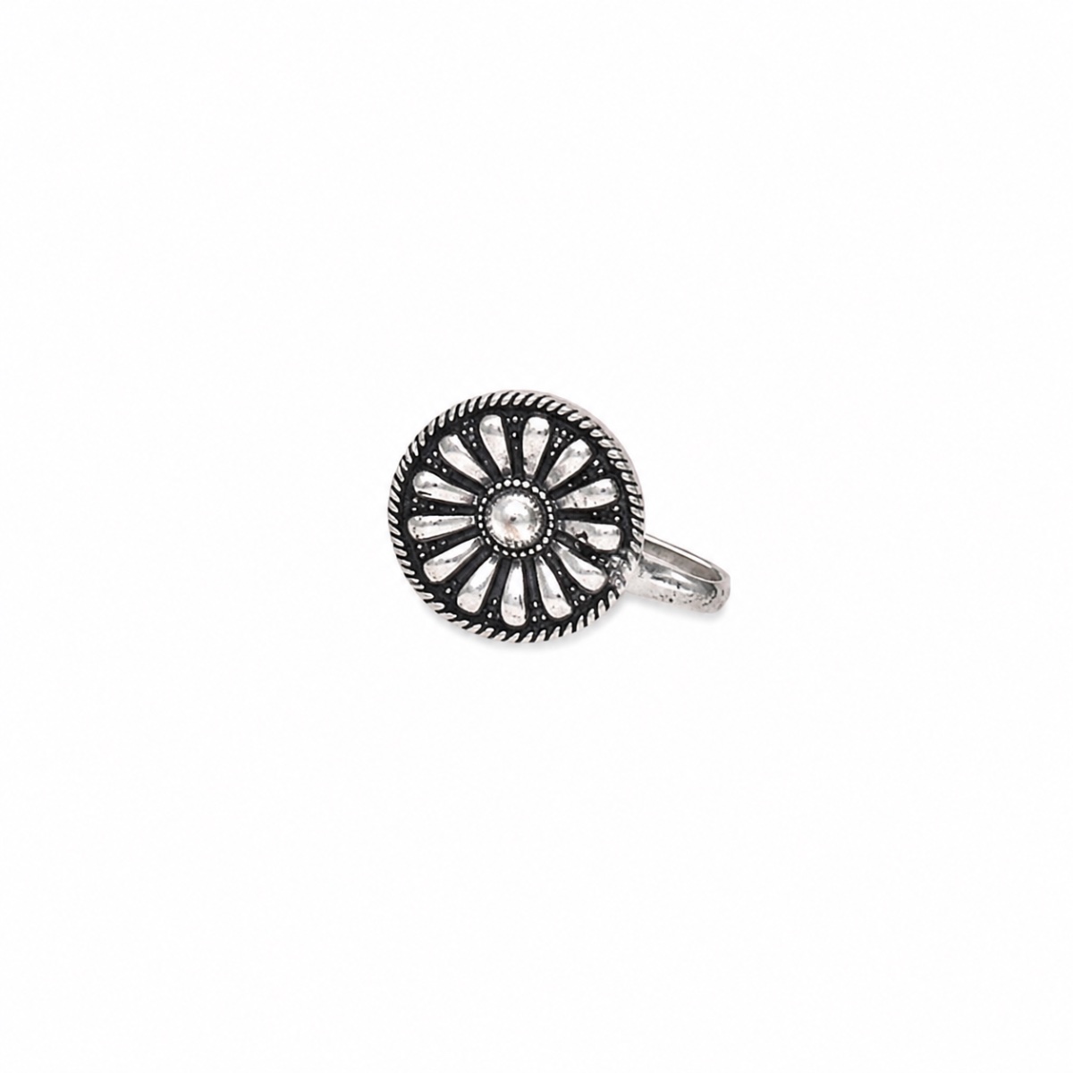 Antique Silver Floral Nose Ring