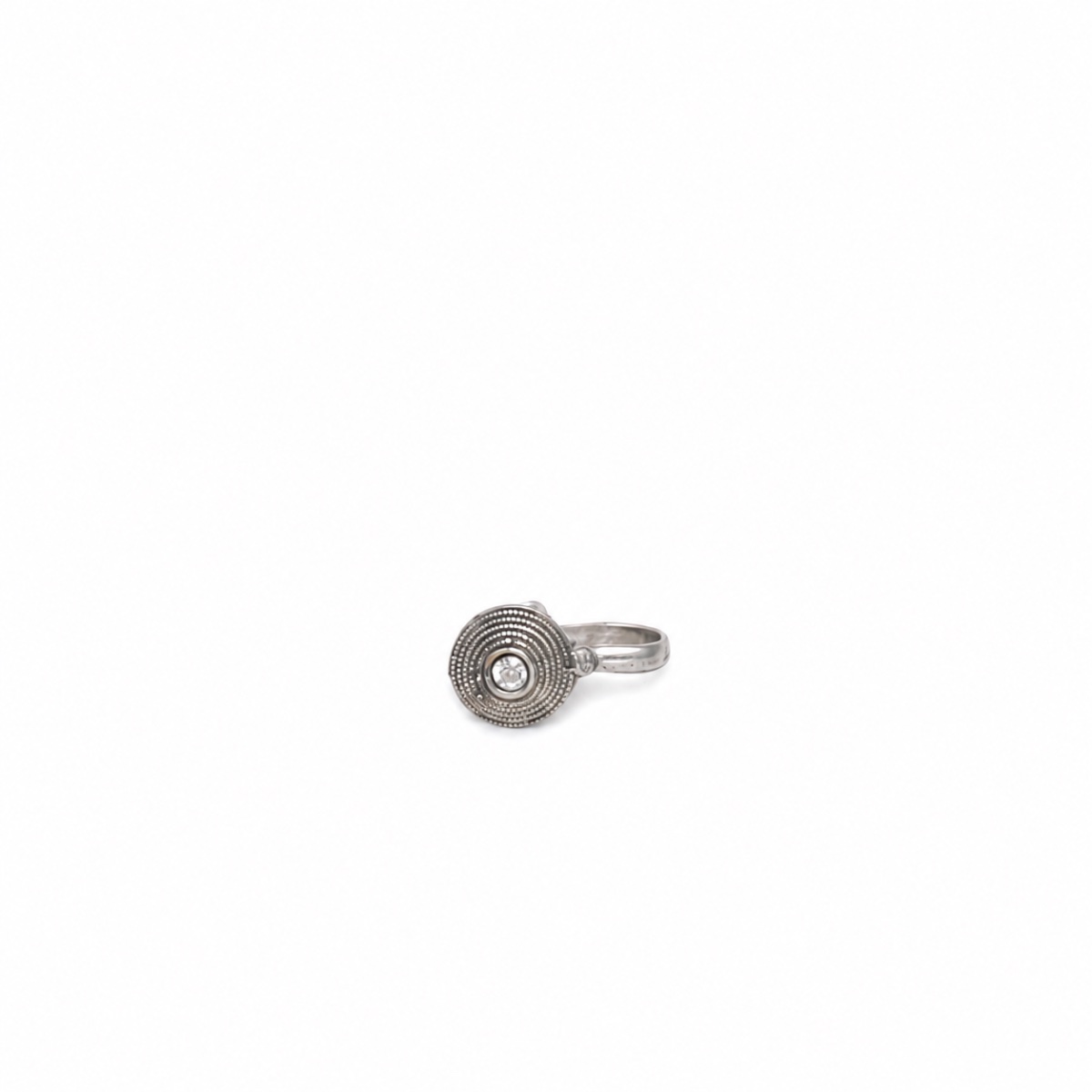 Antique Silver Round Stone Ring