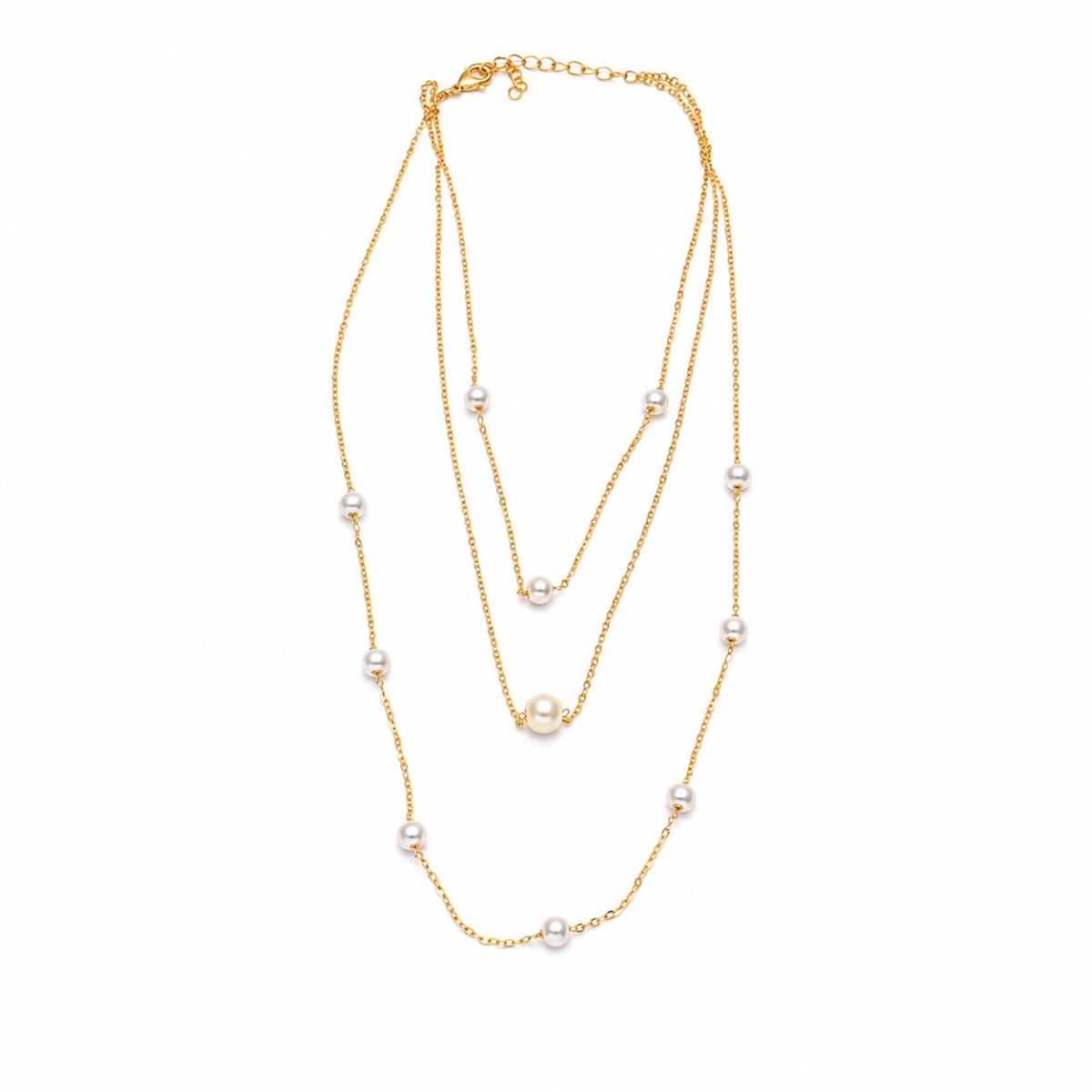 Elegant Pearl Layered Necklace