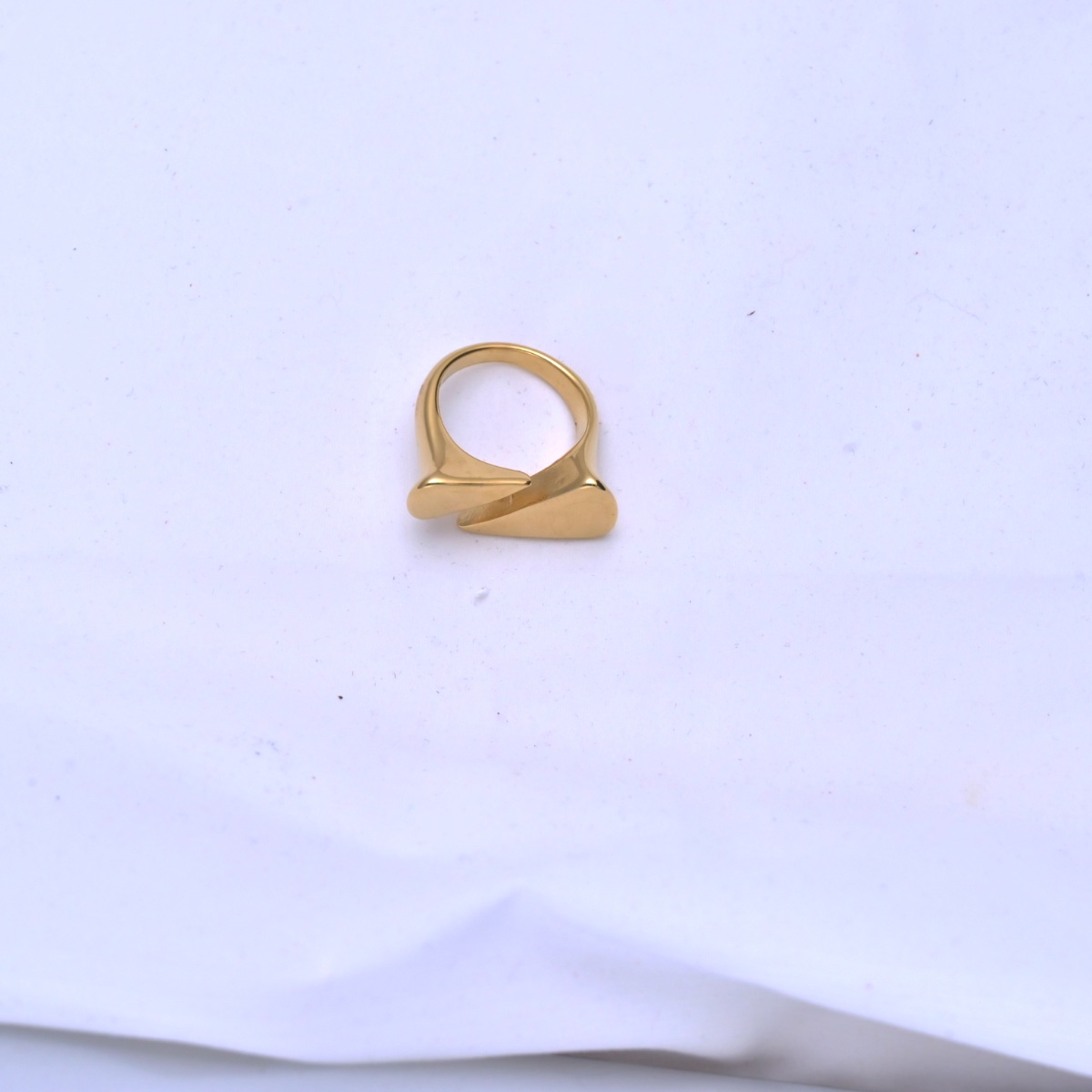 Sculpted Crossover Gold Open Ring